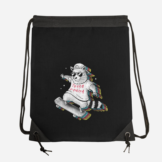 Rainbow Trash Panda-none drawstring bag-eduely
