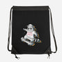 Rainbow Trash Panda-none drawstring bag-eduely