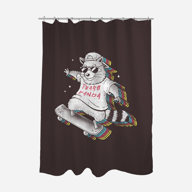 Rainbow Trash Panda-none polyester shower curtain-eduely