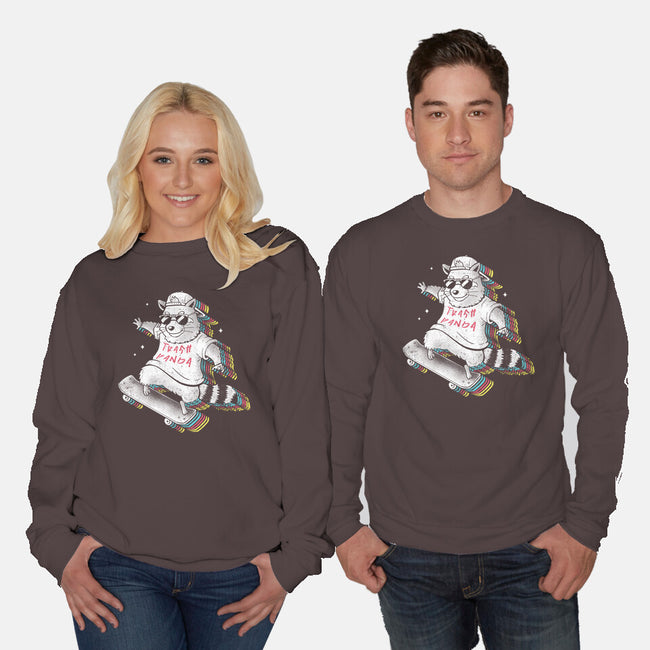 Rainbow Trash Panda-unisex crew neck sweatshirt-eduely