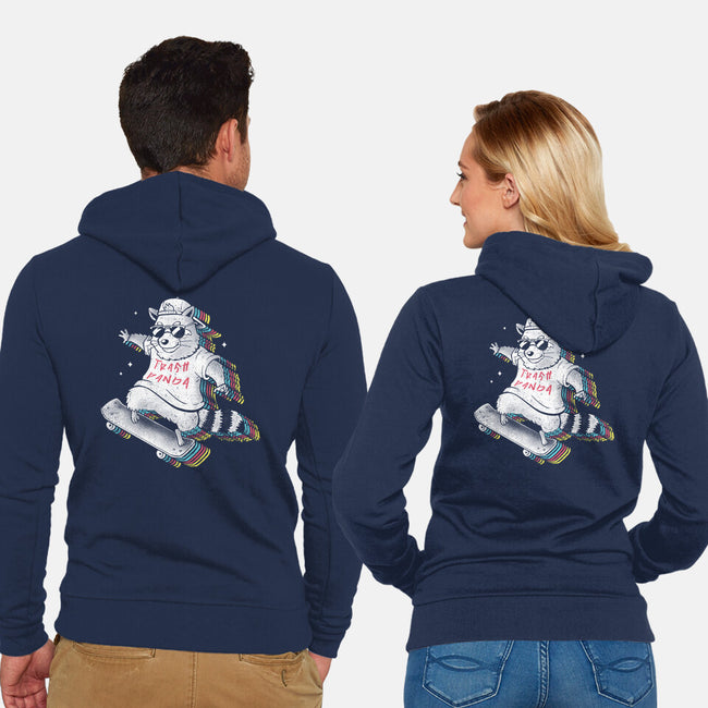 Rainbow Trash Panda-unisex zip-up sweatshirt-eduely