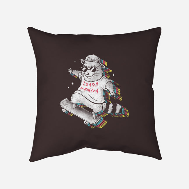 Rainbow Trash Panda-none removable cover w insert throw pillow-eduely