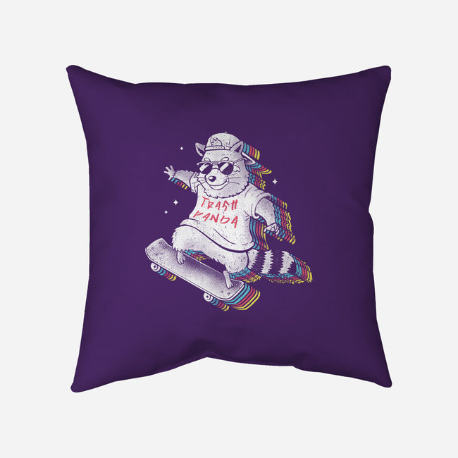Rainbow Trash Panda-none removable cover w insert throw pillow-eduely