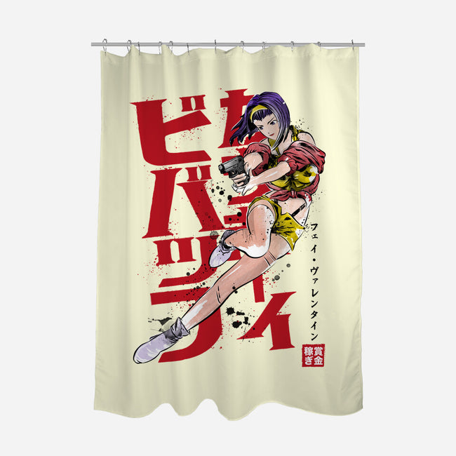 Faye Sumi-E-none polyester shower curtain-DrMonekers