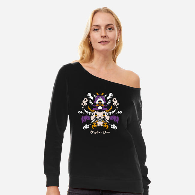 Yokai Sith-womens off shoulder sweatshirt-Logozaste