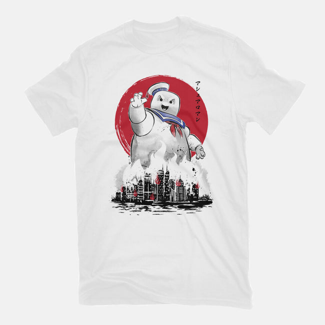 Marshmallow Man Sumi-E-unisex basic tee-DrMonekers