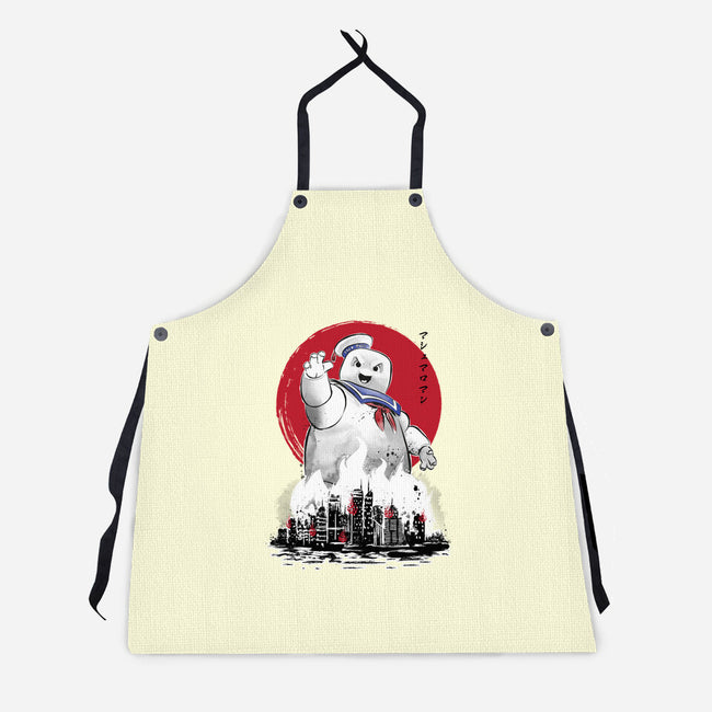 Marshmallow Man Sumi-E-unisex kitchen apron-DrMonekers