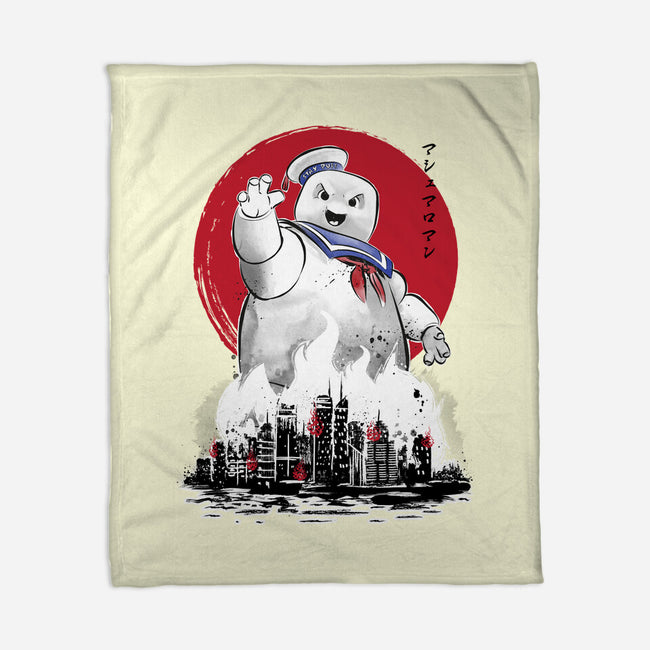 Marshmallow Man Sumi-E-none fleece blanket-DrMonekers