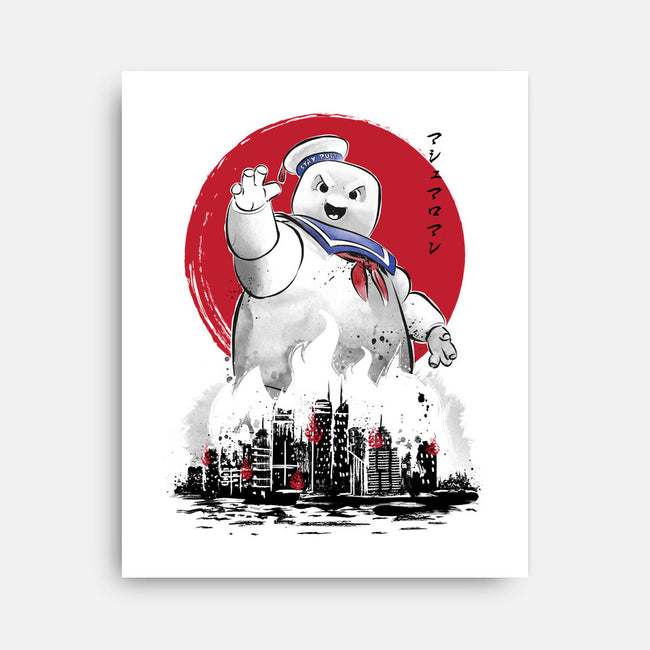 Marshmallow Man Sumi-E-none stretched canvas-DrMonekers