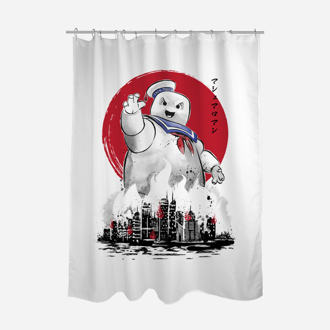 Marshmallow Man Sumi-E-none polyester shower curtain-DrMonekers