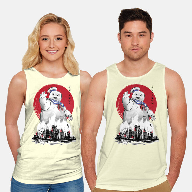 Marshmallow Man Sumi-E-unisex basic tank-DrMonekers