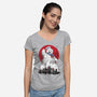 Marshmallow Man Sumi-E-womens v-neck tee-DrMonekers
