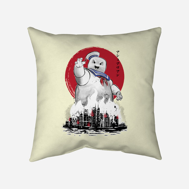 Marshmallow Man Sumi-E-none removable cover w insert throw pillow-DrMonekers