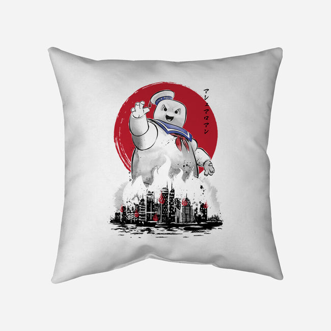 Marshmallow Man Sumi-E-none removable cover throw pillow-DrMonekers