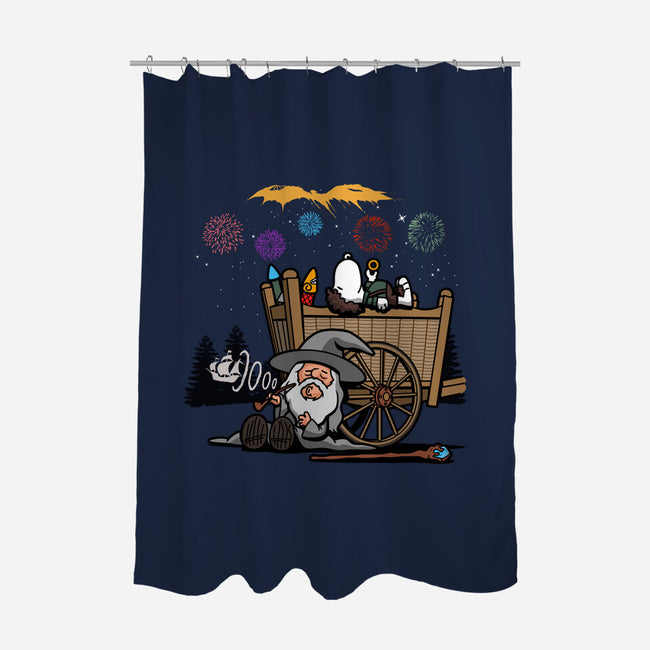 Fireworks Nuts-none polyester shower curtain-Boggs Nicolas