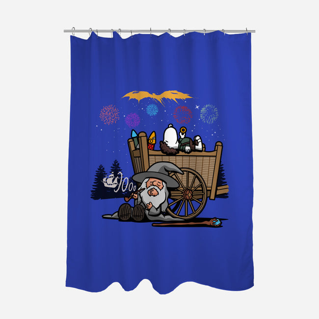 Fireworks Nuts-none polyester shower curtain-Boggs Nicolas