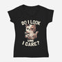 Do I Look Like I Care-womens v-neck tee-eduely