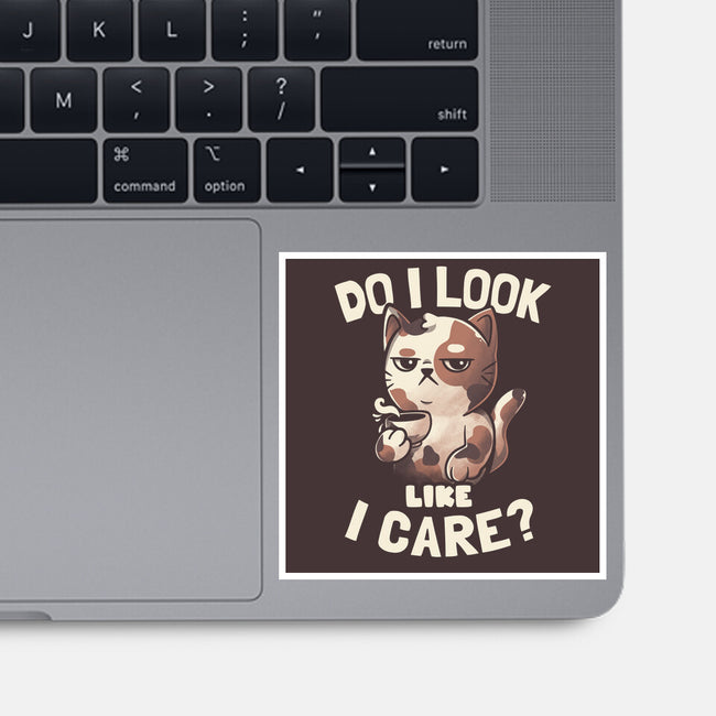 Do I Look Like I Care-none glossy sticker-eduely