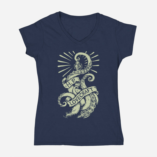 H.P. Lovecraft-womens v-neck tee-Paul Hmus