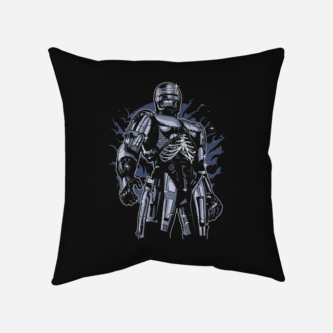 RoboSkull-none removable cover w insert throw pillow-ElMattew