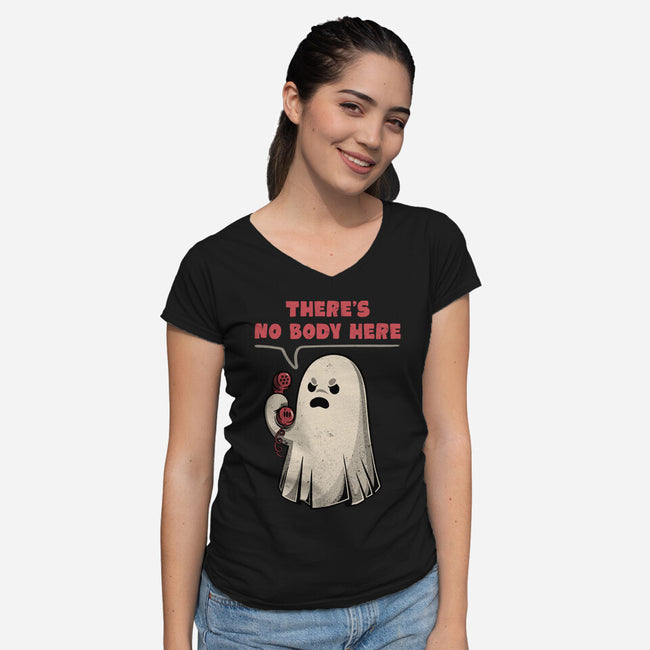 Nobody Here-womens v-neck tee-eduely