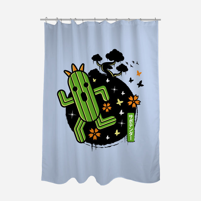 Cactilio Japanese Landscape-none polyester shower curtain-Logozaste