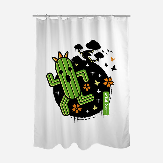 Cactilio Japanese Landscape-none polyester shower curtain-Logozaste