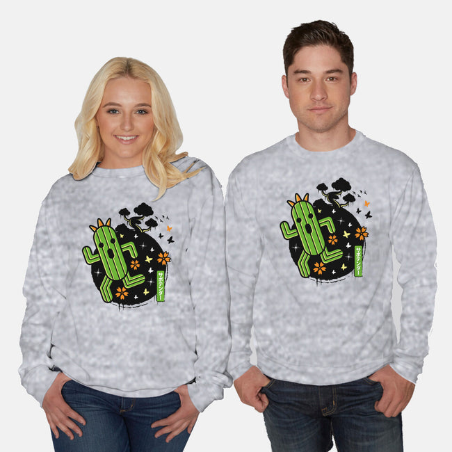 Cactilio Japanese Landscape-unisex crew neck sweatshirt-Logozaste