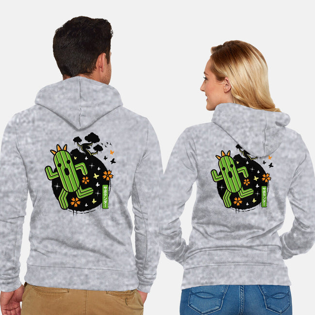 Cactilio Japanese Landscape-unisex zip-up sweatshirt-Logozaste