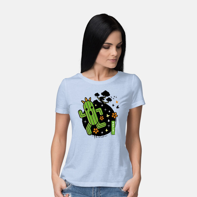 Cactilio Japanese Landscape-womens basic tee-Logozaste