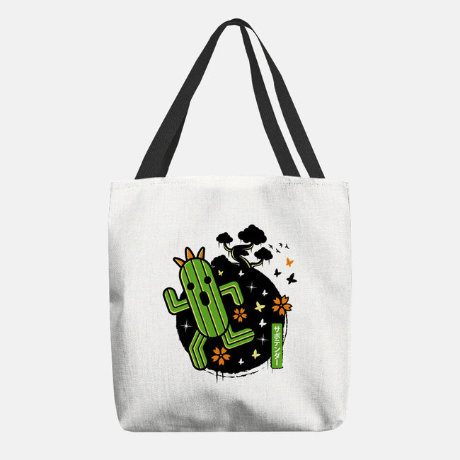 Cactilio Japanese Landscape-none basic tote-Logozaste