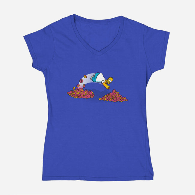 Donut Lover-womens v-neck tee-jasesa