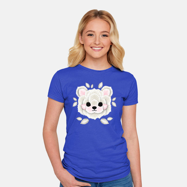 Polar Bear Of Leaves-womens fitted tee-NemiMakeit