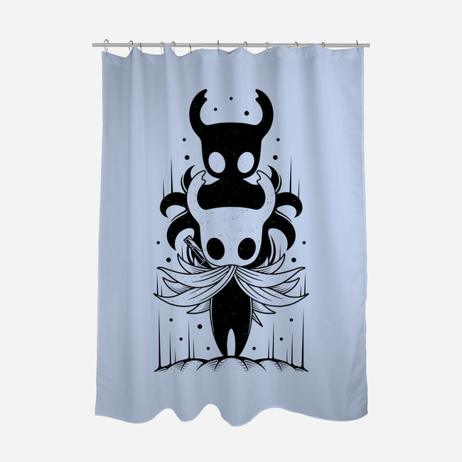The Knight And The Shade-none polyester shower curtain-Alundrart