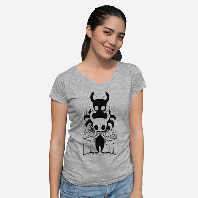 The Knight And The Shade-womens v-neck tee-Alundrart