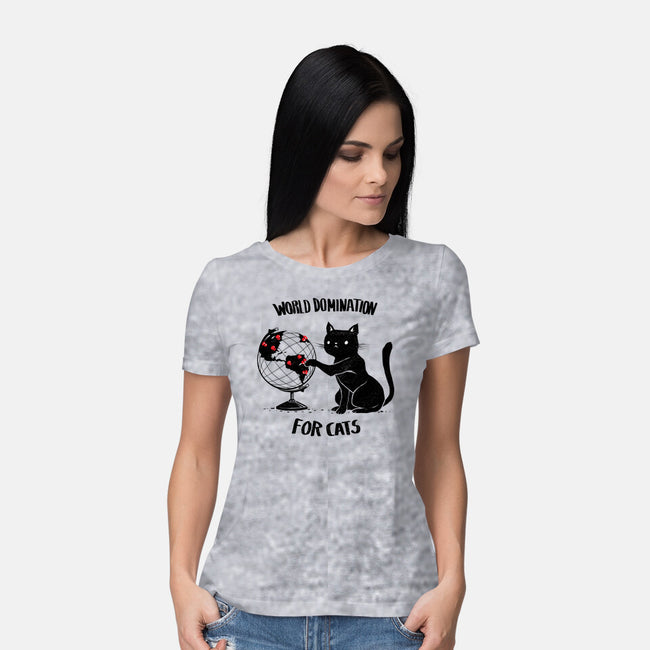 World Domination For Cats-womens basic tee-tobefonseca
