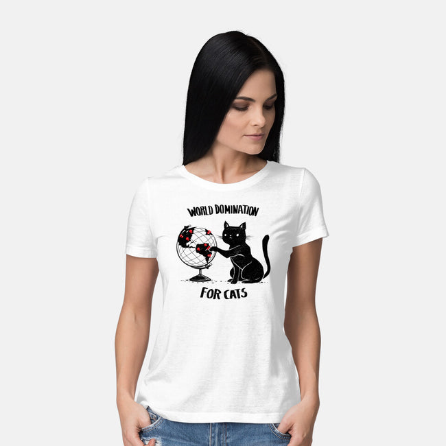 World Domination For Cats-womens basic tee-tobefonseca