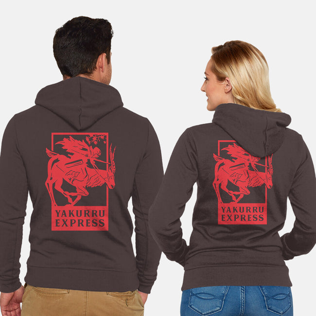 Yakurru Express-unisex zip-up sweatshirt-RamenBoy
