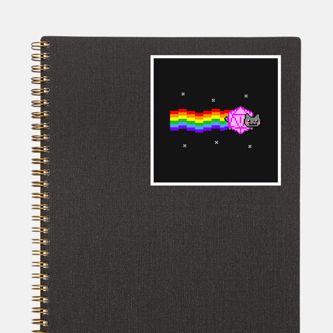 Nyan D20 Cat-none glossy sticker-ShirtGoblin