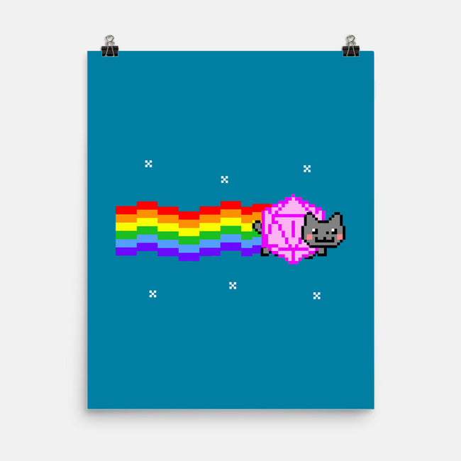 Nyan D20 Cat-none matte poster-ShirtGoblin