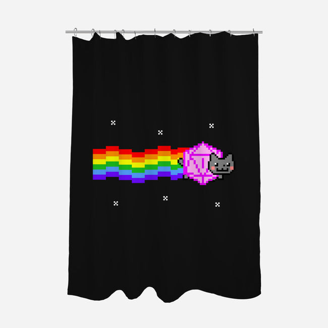 Nyan D20 Cat-none polyester shower curtain-ShirtGoblin