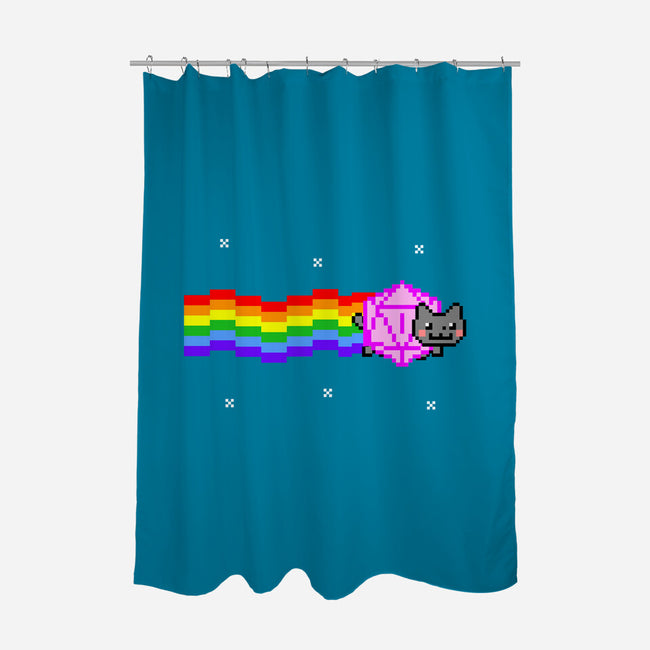 Nyan D20 Cat-none polyester shower curtain-ShirtGoblin