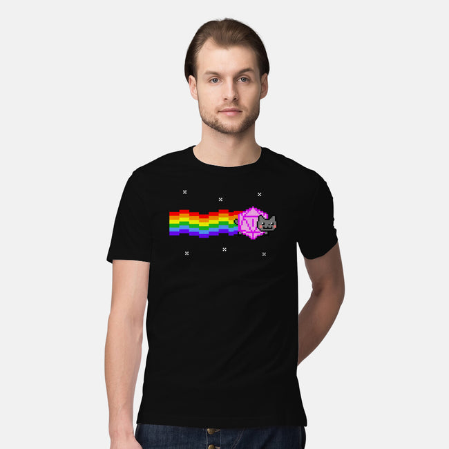Nyan D20 Cat-mens premium tee-ShirtGoblin