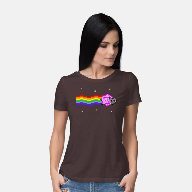Nyan D20 Cat-womens basic tee-ShirtGoblin