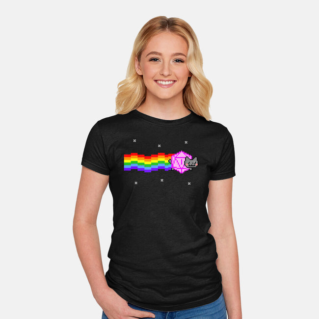 Nyan D20 Cat-womens fitted tee-ShirtGoblin