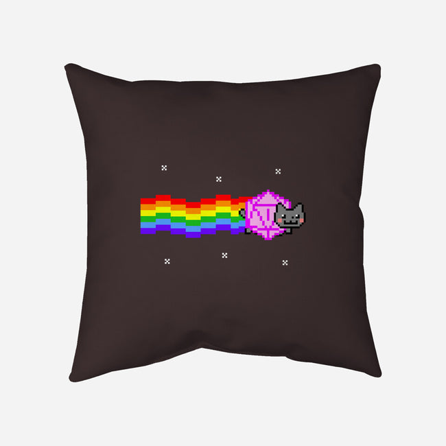 Nyan D20 Cat-none removable cover w insert throw pillow-ShirtGoblin