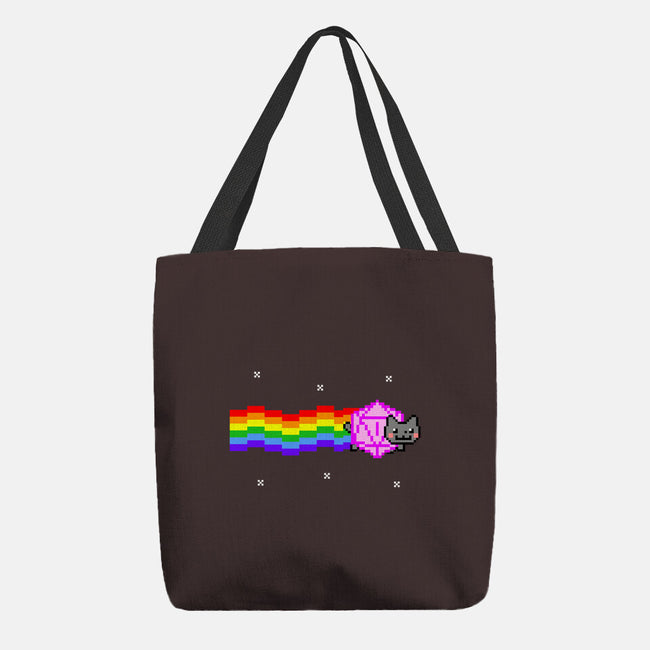 Nyan D20 Cat-none basic tote-ShirtGoblin