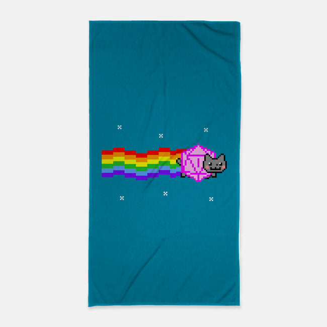 Nyan D20 Cat-none beach towel-ShirtGoblin