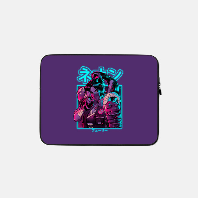 Neon Fury-none zippered laptop sleeve-Bruno Mota