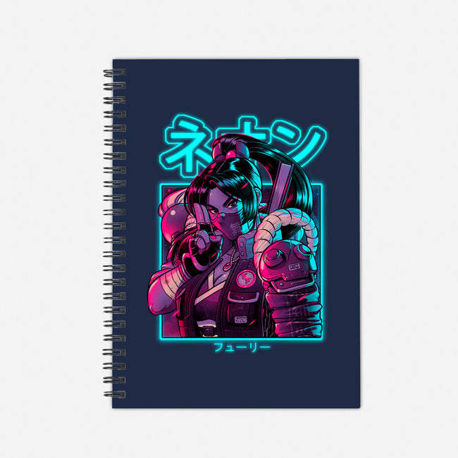 Neon Fury-none dot grid notebook-Bruno Mota